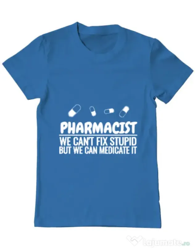Tricou ADLER barbat Pharmacist Albastru azuriu