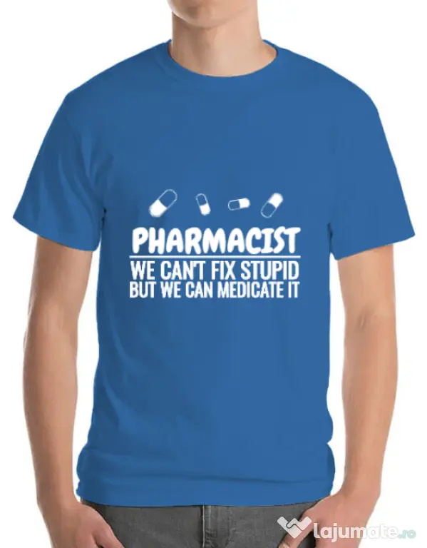 Tricou ADLER barbat Pharmacist Albastru azuriu