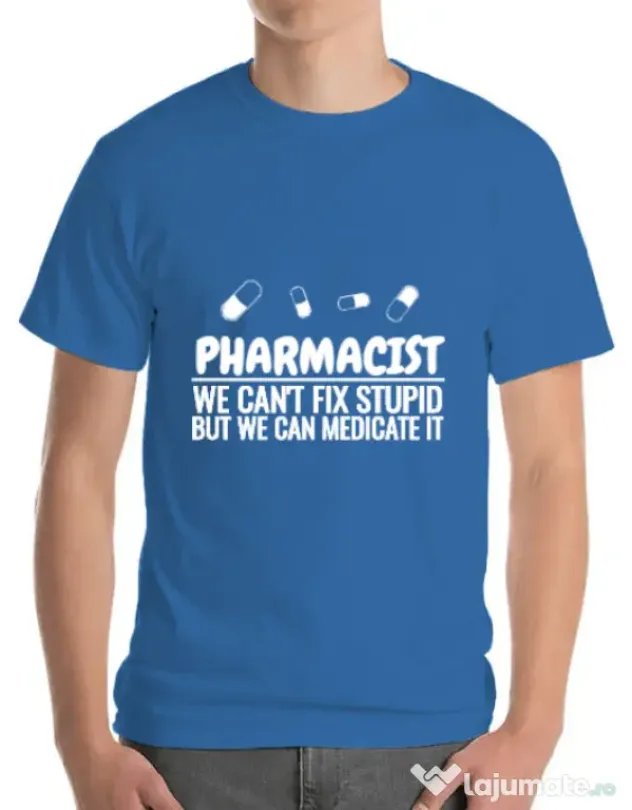 Tricou ADLER barbat Pharmacist Albastru azuriu