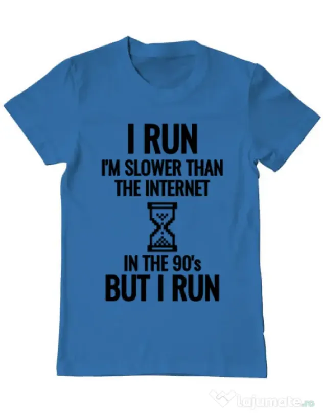Tricou ADLER barbat I run Albastru azuriu