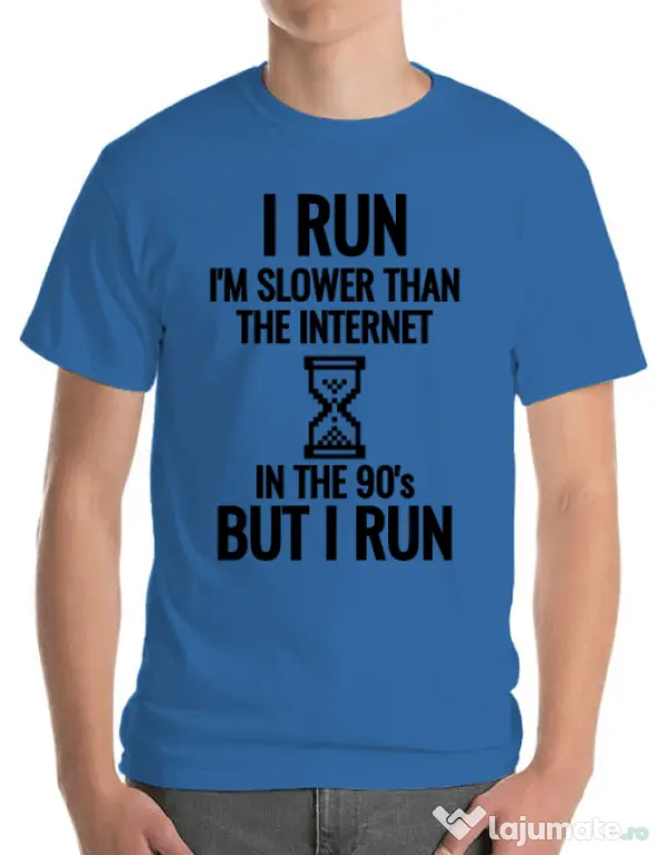 Tricou ADLER barbat I run Albastru azuriu