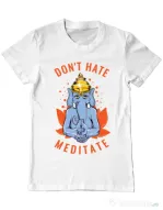 Tricou ADLER barbat Don’t hate Alb