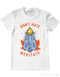 Tricou ADLER barbat Don’t hate Alb