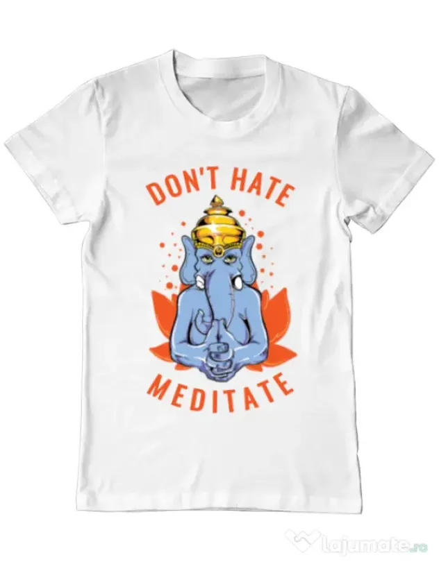 Tricou ADLER barbat Don’t hate Alb