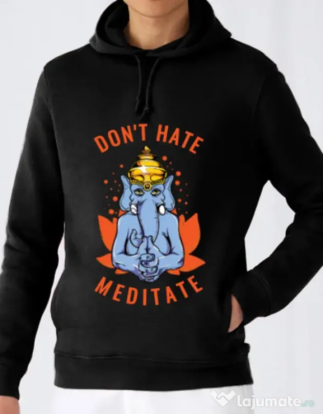 Hoodie barbat cu gluga Don’t hate Negru