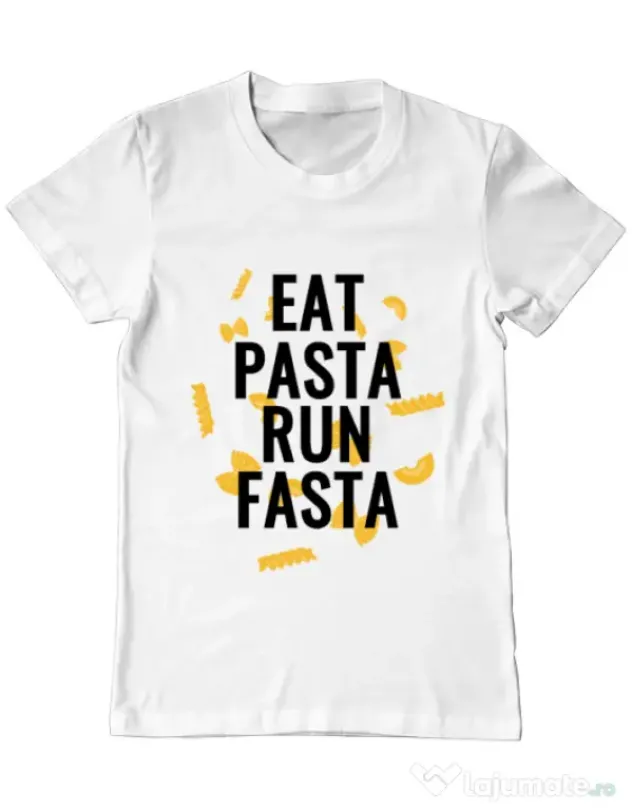 Tricou ADLER barbat Eat pasta Alb