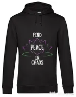 Hoodie barbat cu gluga Find peace Negru