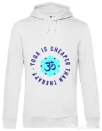 Hoodie barbat cu gluga Yoga is cheaper Alb