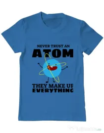 Tricou ADLER barbat Never trust an atom Albastru azuriu