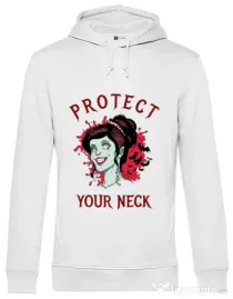 Hoodie barbat cu gluga Protect your neck Alb