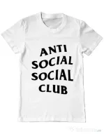 Tricou ADLER barbat Anti social Club Alb