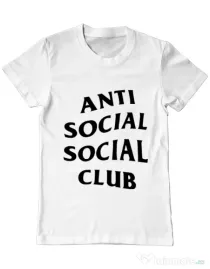 Tricou ADLER barbat Anti social Club Alb
