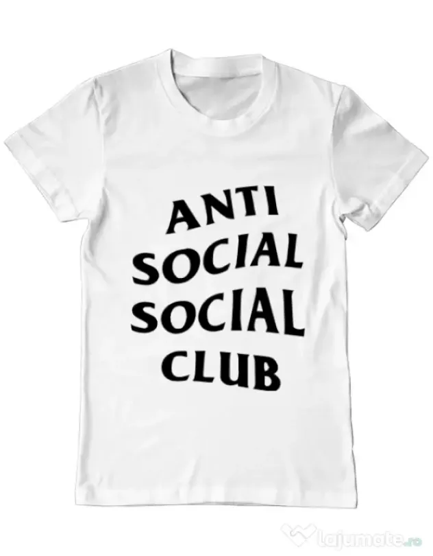 Tricou ADLER barbat Anti social Club Alb