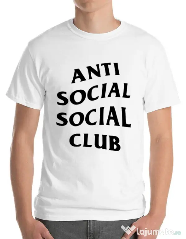 Tricou ADLER barbat Anti social Club Alb