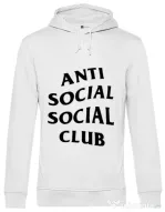 Hoodie barbat cu gluga Anti social Club Alb