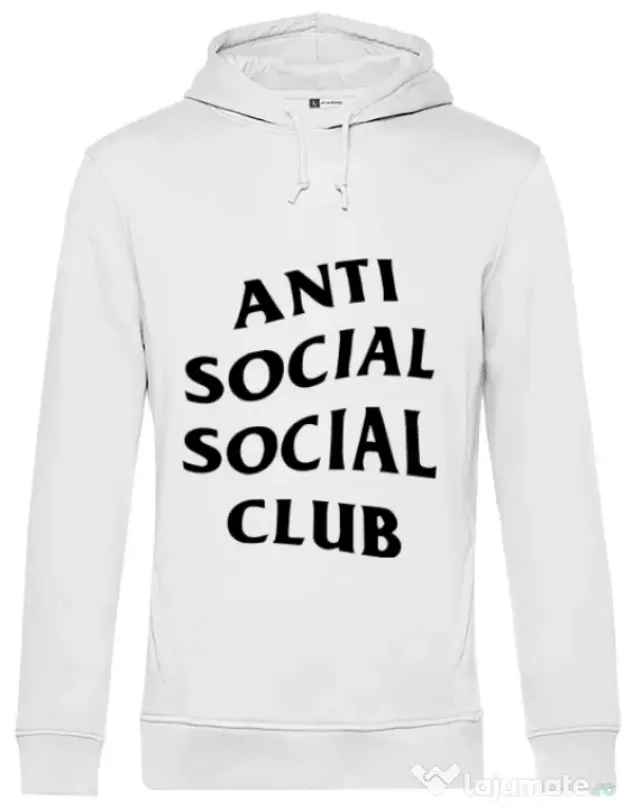 Hoodie barbat cu gluga Anti social Club Alb