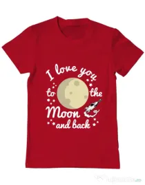 Tricou ADLER barbat To the moon and back Rosu