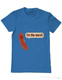 Tricou ADLER barbat I’m the wurst Albastru azuriu
