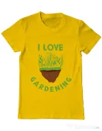 Tricou ADLER barbat I love gardening Galben