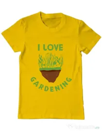 Tricou ADLER barbat I love gardening Galben
