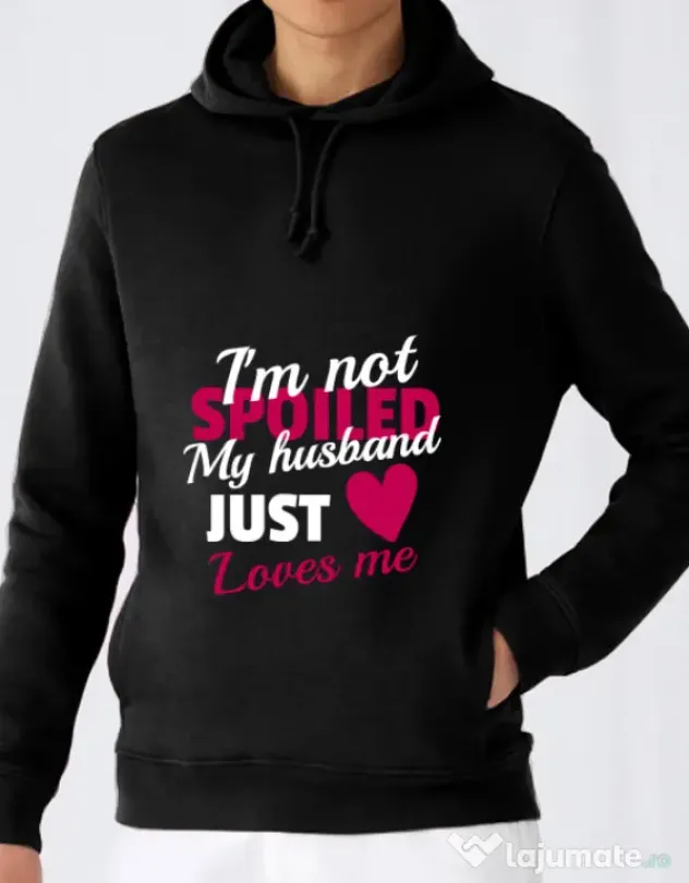 Hoodie barbat cu gluga I’m not spoiled Negru