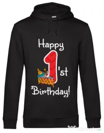 Hoodie barbat cu gluga Happy Birthday! Negru