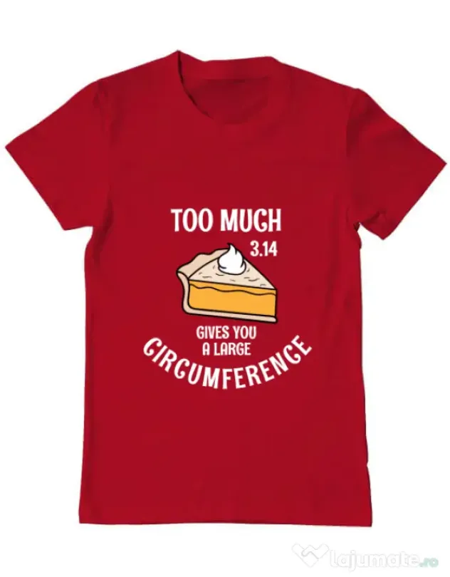 Tricou ADLER barbat Too much pie Rosu