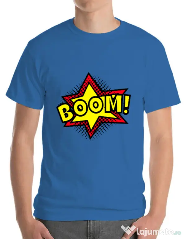Tricou ADLER barbat Boom! Albastru azuriu