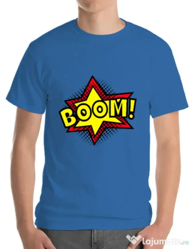 Tricou ADLER barbat Boom! Albastru azuriu