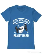 Tricou ADLER barbat Let’s workout Albastru azuriu