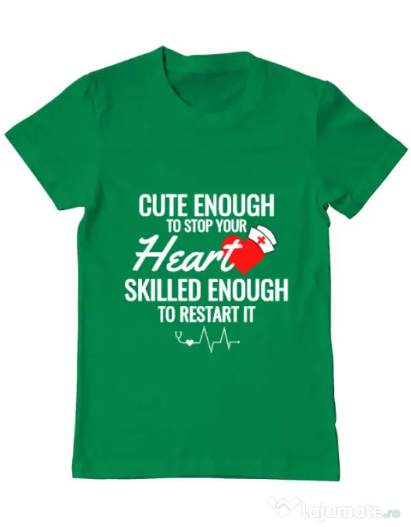 Tricou ADLER barbat Cute enough Verde mediu