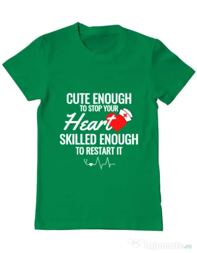 Tricou ADLER barbat Cute enough Verde mediu
