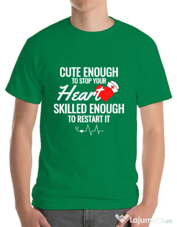 Tricou ADLER barbat Cute enough Verde mediu