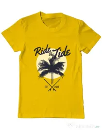Tricou ADLER barbat Ride the tide Galben
