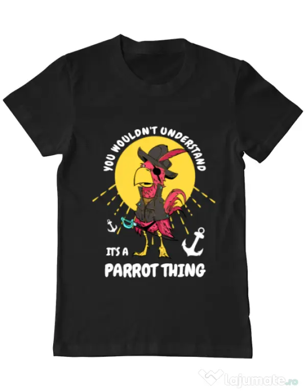Tricou ADLER barbat It’s a parrot thing Negru
