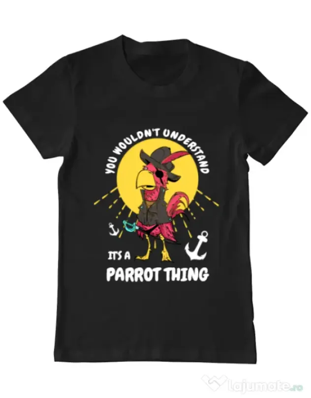 Tricou ADLER barbat It’s a parrot thing Negru
