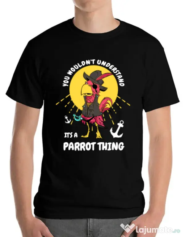 Tricou ADLER barbat It’s a parrot thing Negru