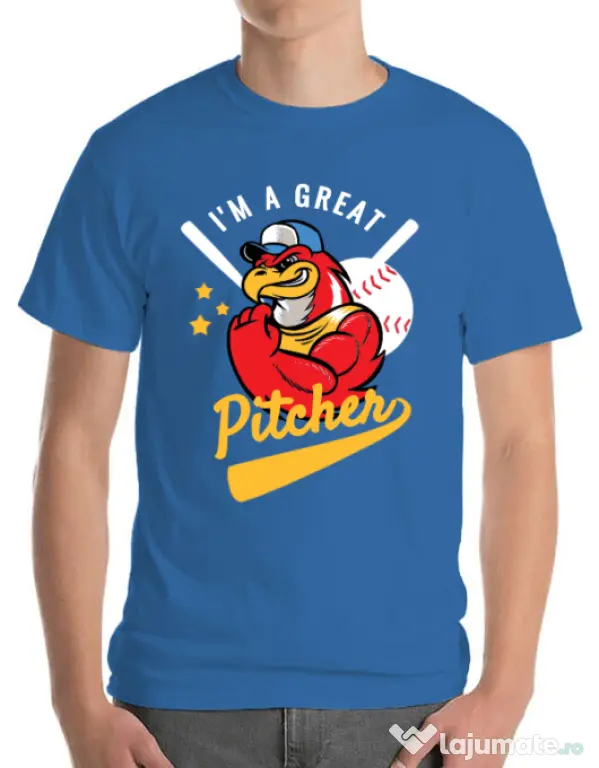 Tricou ADLER barbat Great pitcher Albastru azuriu