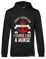 Hoodie barbat cu gluga Curse like a nurse Negru