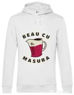 Hoodie barbat cu gluga Beau cu masura Alb