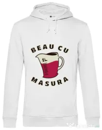 Hoodie barbat cu gluga Beau cu masura Alb