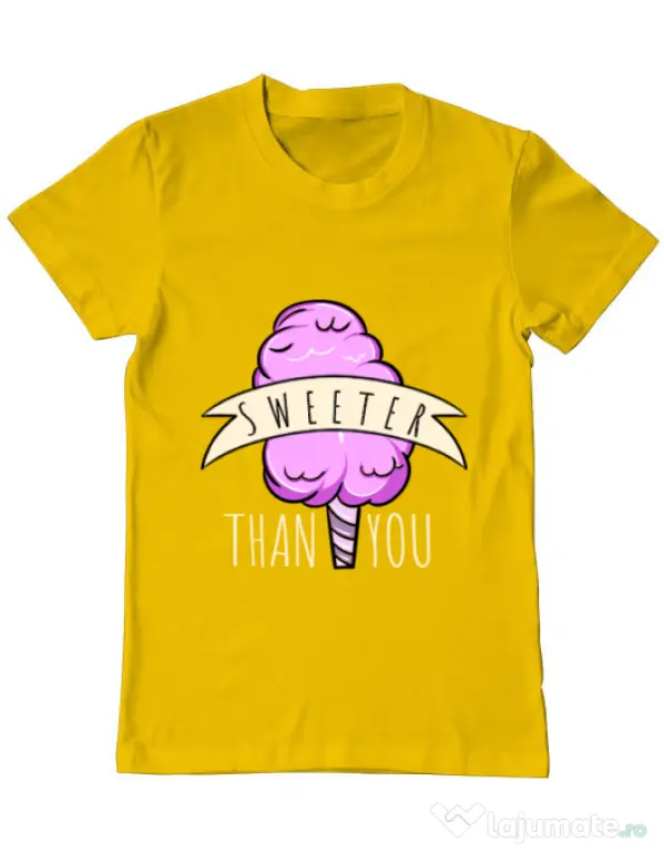 Tricou ADLER barbat Sweeter than you Galben