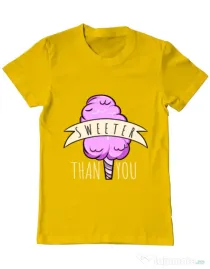 Tricou ADLER barbat Sweeter than you Galben