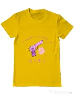 Tricou ADLER barbat Fight like a girl Galben