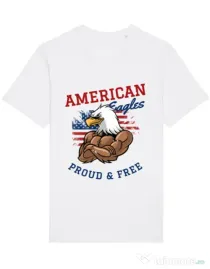 Tricou STANLEY STELLA barbat American eagles Alb
