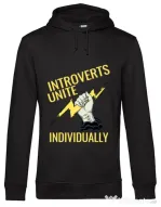 Hoodie barbat cu gluga Introverts unite Negru