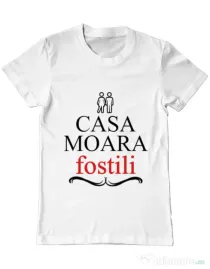 Tricou ADLER barbat Casa moara fostili Alb