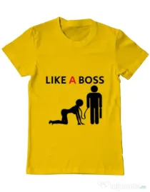 Tricou ADLER barbat Like a boss Galben