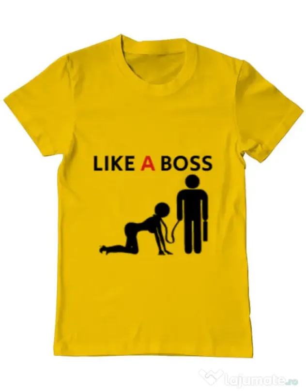 Tricou ADLER barbat Like a boss Galben