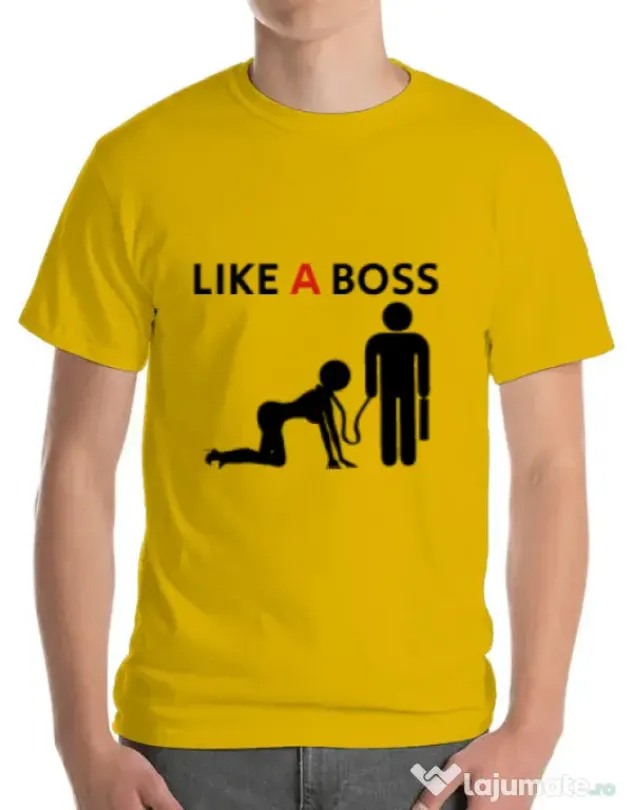 Tricou ADLER barbat Like a boss Galben